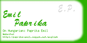 emil paprika business card